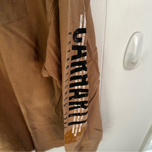 Carhartt Brown Long Sleeve Tee Casual Comfort - Picture 2 of 5